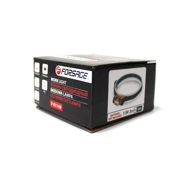 Фонарь налобный светодиодный (1W COB LED; 250Lm; 1.5V; 3хААА) FORSAGE F-01149
