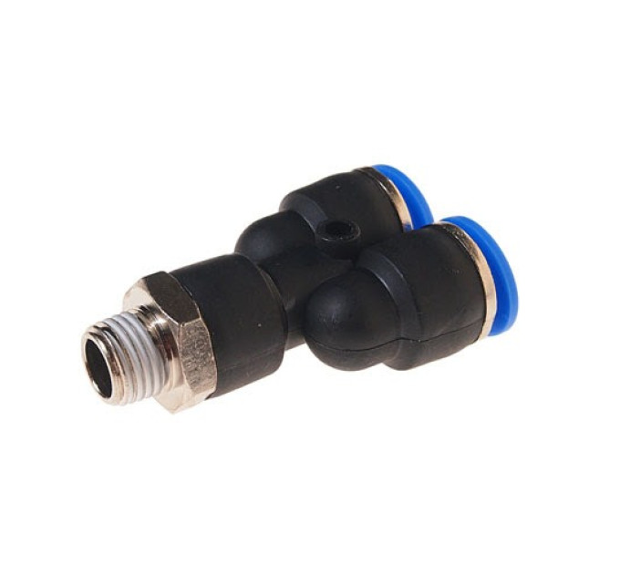 Фитинг Y-образный для пластиковых трубок 12мм с наружной резьбой 1/4" ROCKFORCE RF-SPX12-02
