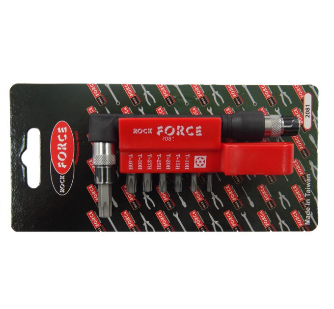 Набір біт TORX 1/4" з Г-подібним бітотримачем 8пр. (ТH 10,15,20,25,27,30,40)