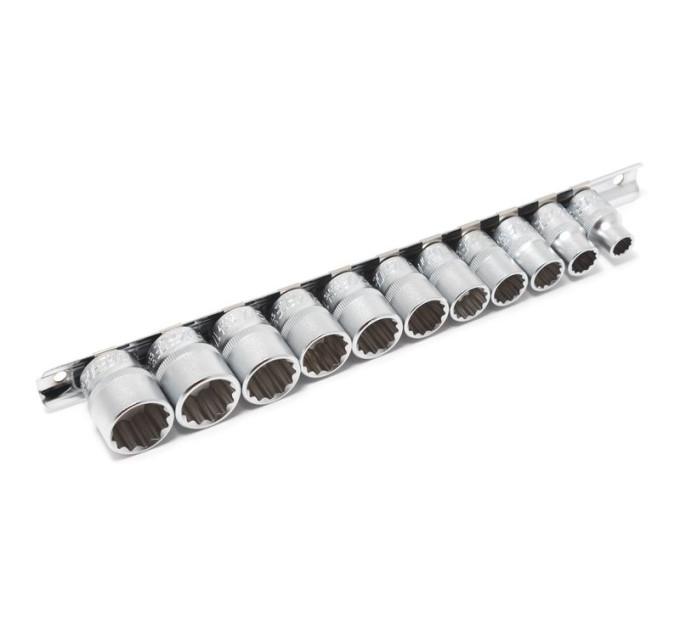 Набір головок 3/8" 12гр. 11пр.(8,10-19мм) на планці