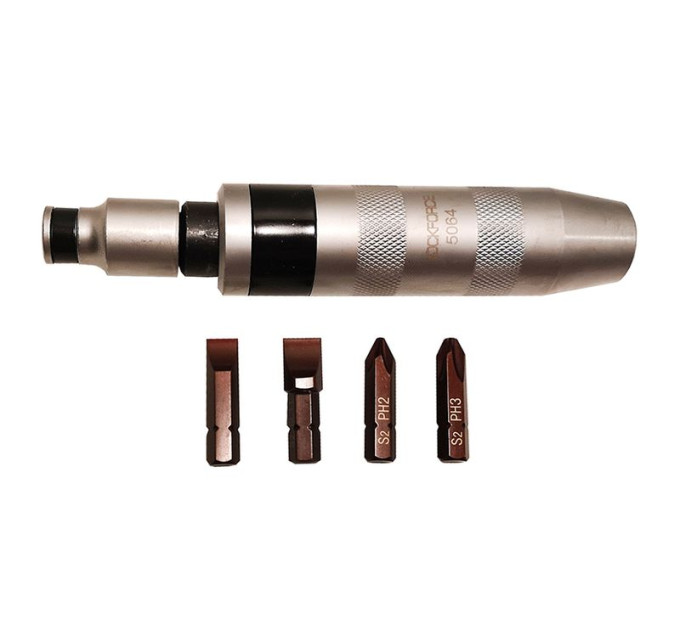 Отвертка ударная с набором бит и адаптером, 6ин 1/2" (F) х5/16" (F) (PH 2,3х36мм; SL 9,11х36мм)