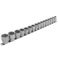 Набор головок 1/2" 6гр. 16пр. (10-19,21,22,24,27,30,32мм) на планке ROCKFORCE RF-4161-5