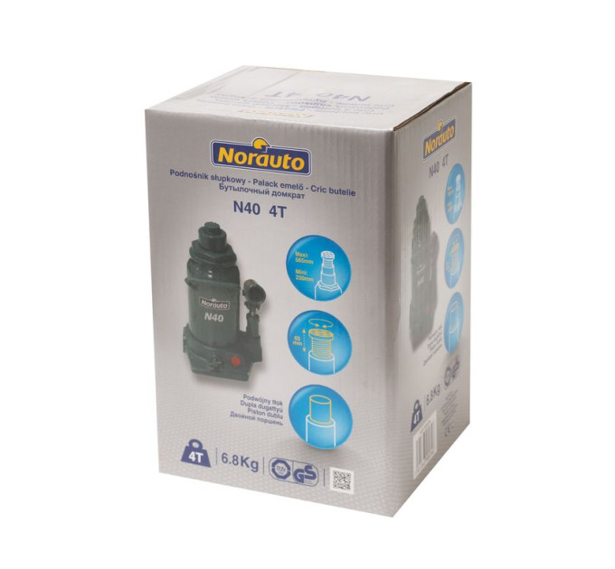 Домкрат пляшковий 2т (h min 160мм, h max 340мм) двуштоковий