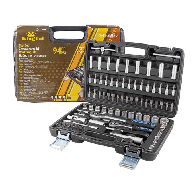 Набір інструментів 94пр. 1/2", 1/4" (6гр.) KT-4941-5EURO