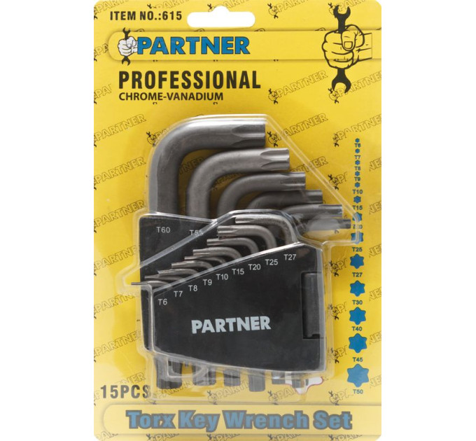 Набір ключів TORX Г-подібних 15пр.(T10-T50)