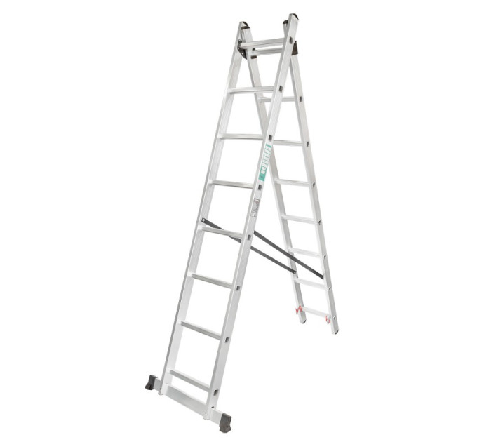 Сходи, 2 х 10 ступенів, алюмінієва, двосекційна FORCEKRAFT FK-BL-E210