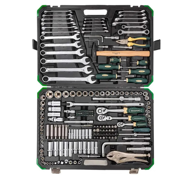 Набір інструментів 202+2пр. 1/4", 3/8", 1/2" (6гр., 12гр.) Rockforce RF-42022+2