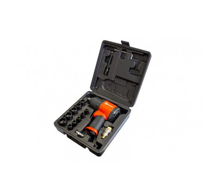 Пневмогайковерт 1/2''(720Нм) + головки (12-24мм) FORCEKRAFT FK-RT-5270K
