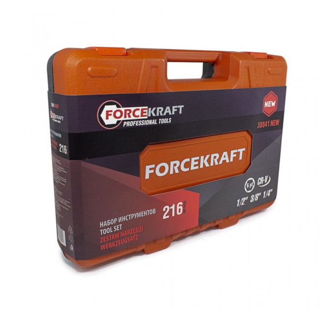 Набір інструментів 216пр. 1/4''3/8''1/2''(6гр.)(4-32мм) FORCEKRAFT FK-38841