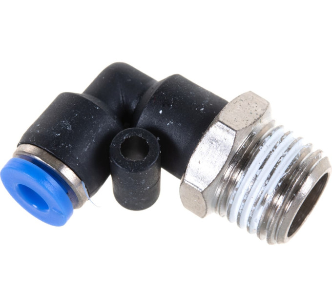 Фитинг угловой для пластиковых трубок 4 мм с наружной резьбой 1/4" ROCKFORCE RF-SPL04-02