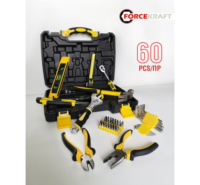 Набір інструментів 60пр. 1/4 "(6гр.) (4-13мм) FORCEKRAFT FK-2601