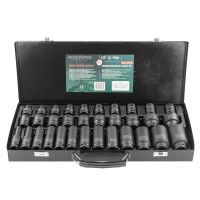 Набор ударных головок 1/2'' 33пр. (6гр.)(L-38мм:8-24,27,30,32мм, L-78мм:10,12-15,17,19,21,22,24,27,30,32мм)в металл кейсе