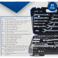 Набір інструментів 82 предмети 1/2'', 1/4'' (6гр.) (4-32мм) SCHEPPACH SCH-4821-5