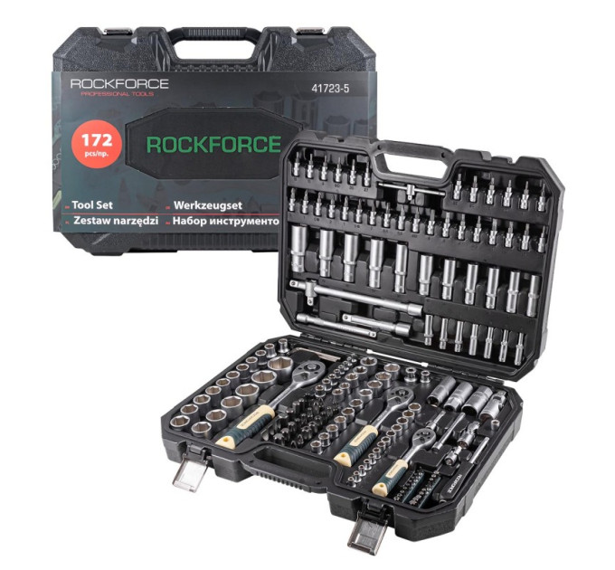 Набор инструментов 172пр. 1/2", 1/4", 3/8" (6гр.)(4-32мм) ROCKFORCE RF-41723-5