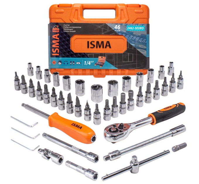 Набір інструментів 46 предметів 1/4'' (6гр.) (4-14мм) IS-2462-5 EURO