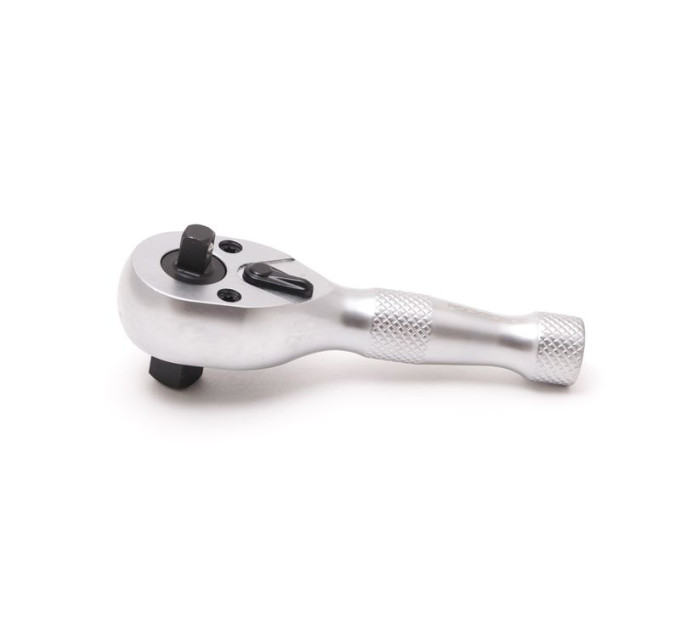 Тріскачка 3/8"- 1/4"(72зуб.) реверсивна двостороння коротка з накаткою L-100мм