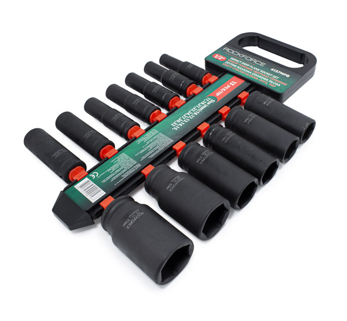 Набір головок ударних глибоких 13пр., 1/2 "(10, 12-15, 17, 19, 21, 22, 24, 27, 30, 32мм), на пластик