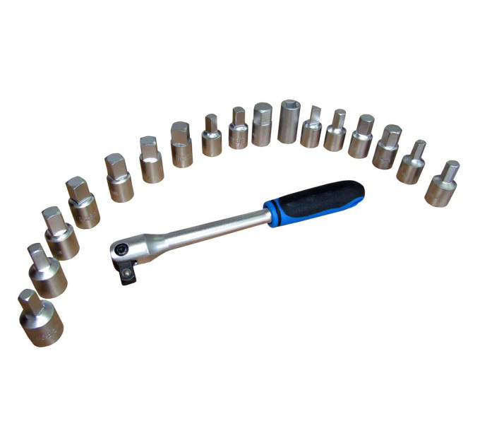 Головки для сливных пробок набор 18пр.
