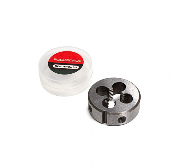 Плашка M12x1,5-ø38мм, у пластиковому футлярі ROCKFORCE RF-DIE12x1,5