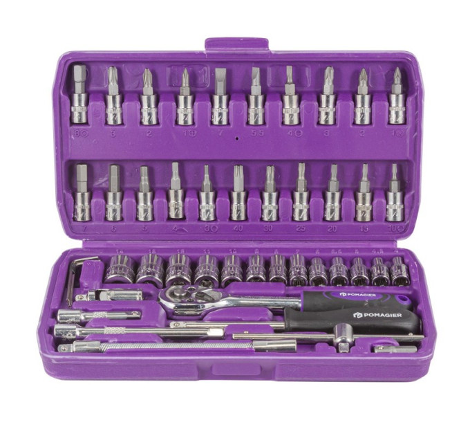 Набор инструментов 46пр. 1/4" (6гр.) POMOGIER PG-2462-5