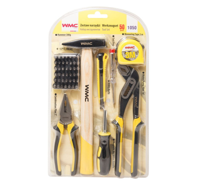 Набір шарнірно-губцевий інструменту 50 предметів WMC TOOLS 1050