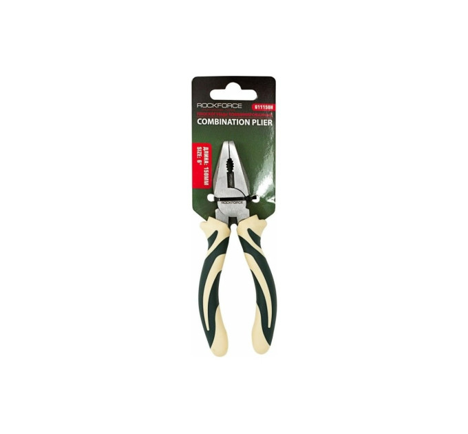 Комбинированные пассатижи с эргономичными рукоятками, Cr-V, 6" ROCKFORCE RF-611150H