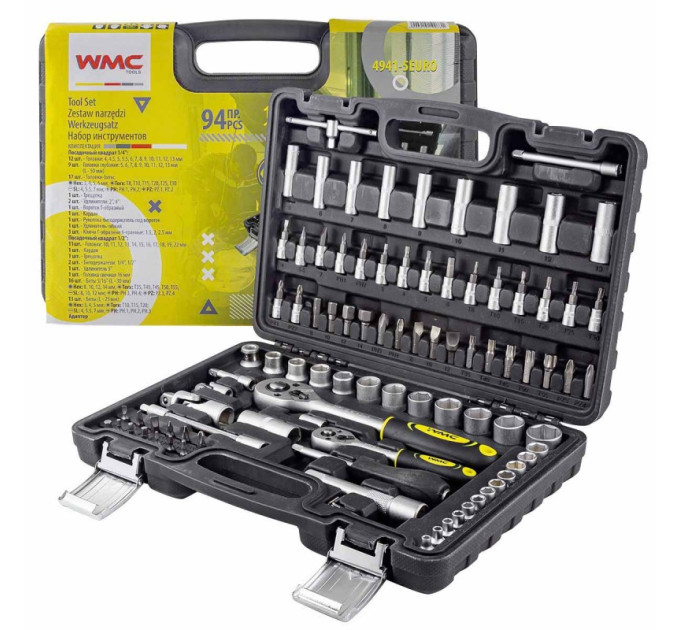 Набір інструментів 94пр. 1/4", 1/2" (6гр.) (4-22мм) WT-4941-5EURO