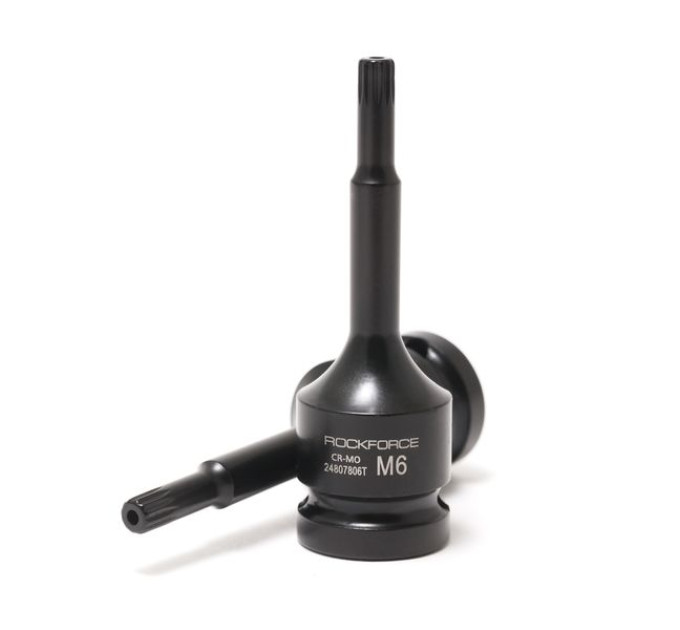 Головка 1/2" с насадкой Spline M5 с отверстием ударная ROCKFORCE RF-24807805T