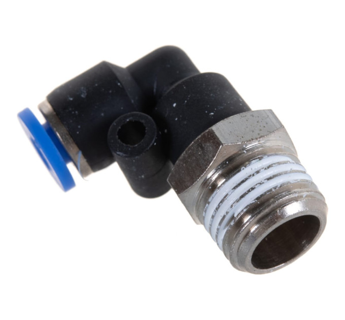 Фитинг угловой для пластиковых трубок 4 мм с наружной резьбой 1/4" ROCKFORCE RF-SPL04-02