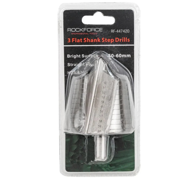 Сверло ступенчатое HSS4241 (50-60мм) ROCKFORCE RF-44742D