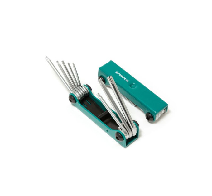 Набір ключів TORX складаний, 8пр. (T9, T10, T15, T20, T25, T27, T30, T40 з отвором) Forsage F-5083TF