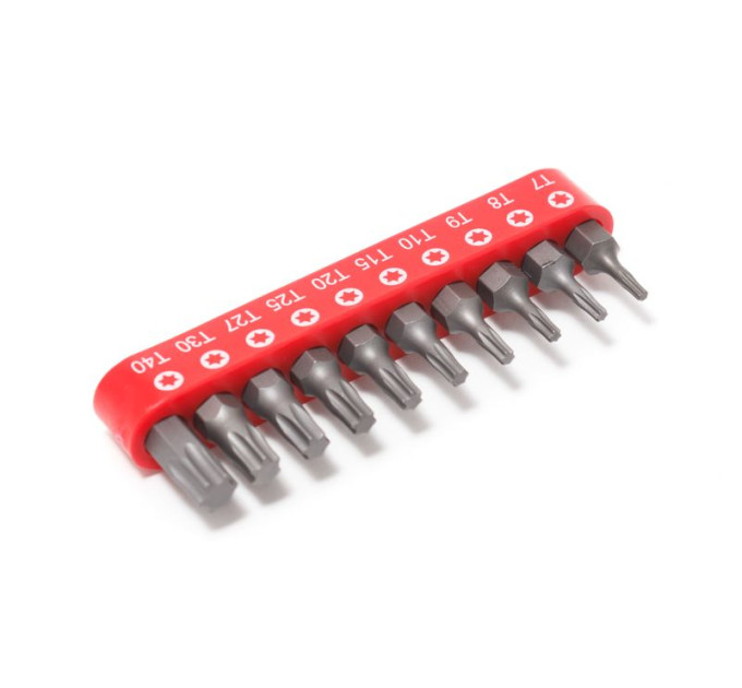 Набор бит 1/4" Torx 10пр. (T 7,8,9,10,15,20,25,27,30,40-25мм)