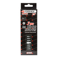 Биты TORX с отверстием и битодержателем, набор 7пр. (т25-т55), 1/2"
