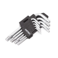 Набір ключів Г-подібних TORX з отвором, 9пр. (TH10-TH50), в пластиковому тримачі
