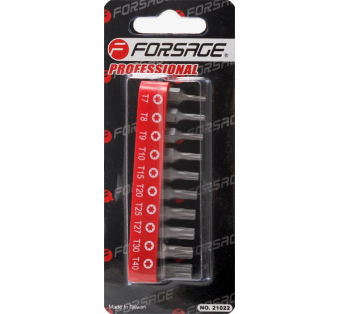 Набор бит 1/4" Torx 10пр. (T 7,8,9,10,15,20,25,27,30,40-25мм)