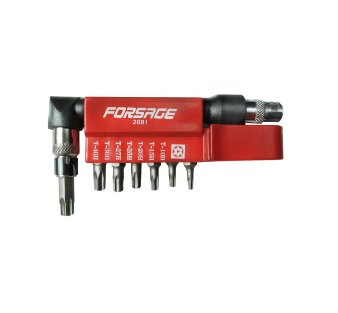Набір біт Torx 1/4" з Г-подібним бітотримачем 8пр. (ТH 10,15,20,25,27,30,40)