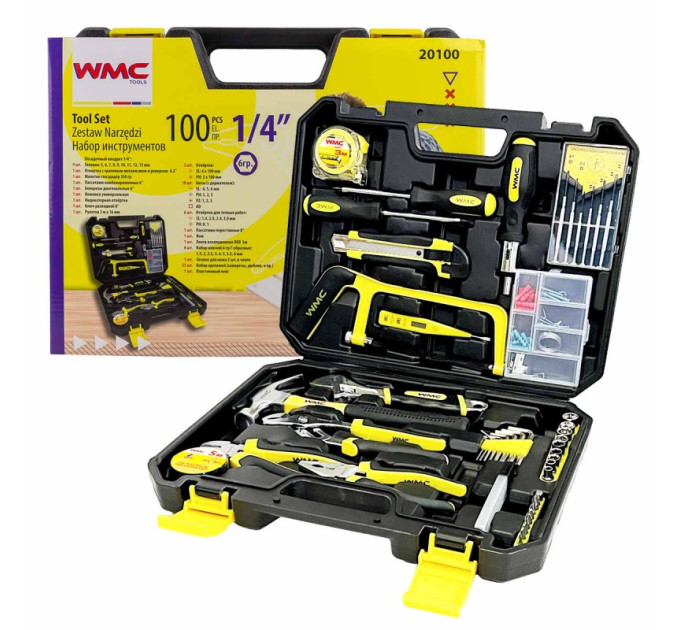 Набір інструментів 100пр. (6гр.) WMC TOOLS 20100
