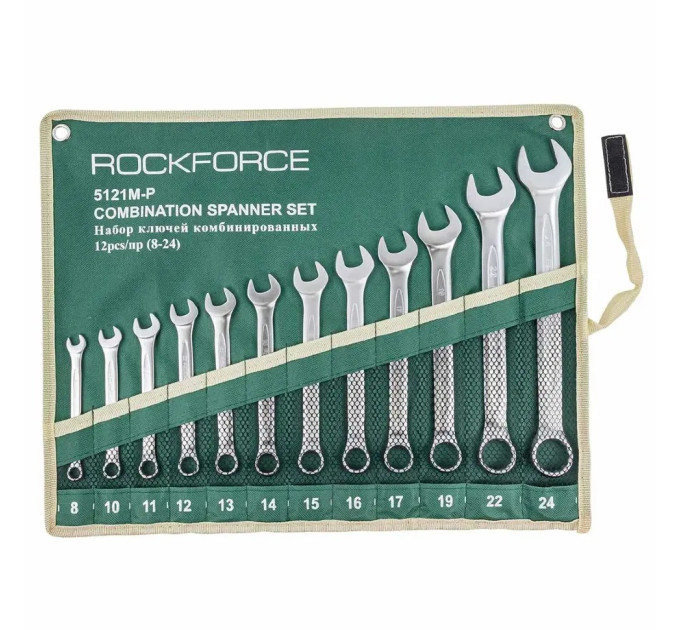 Набір комбінованих ключів 12 предметів, на полотні RockForce RF-5121P