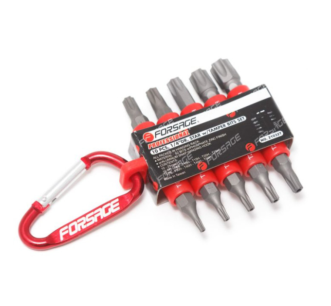 Набір біт 10пр. 1/4" Torx (TH 8,10,15,20,25,27,30,40,45,50-25мм) Forsage F-21032T