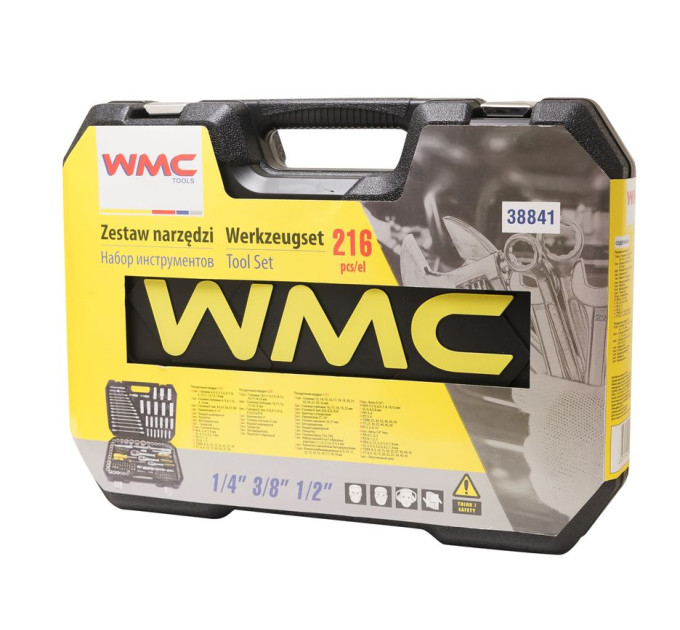 Набір інструментів 216пр. 1/2", 1/4", 3/8" WMC TOOLS 38841