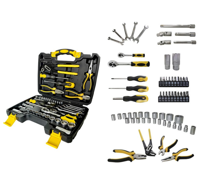 Набір інструментів 65 предметів 1/4'', 3/8'' (6гр.) (4-24мм) FORCEKRAFT FK-3651