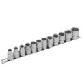 Набор головок 1/2" 12 пр. (6гр. – 10-19, 22, 24мм) на планке ROCKFORCE RF-4121-5
