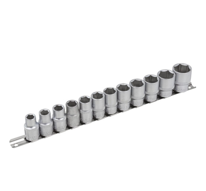 Набор головок 1/2" 12 пр. (6гр. – 10-19, 22, 24мм) на планке ROCKFORCE RF-4121-5