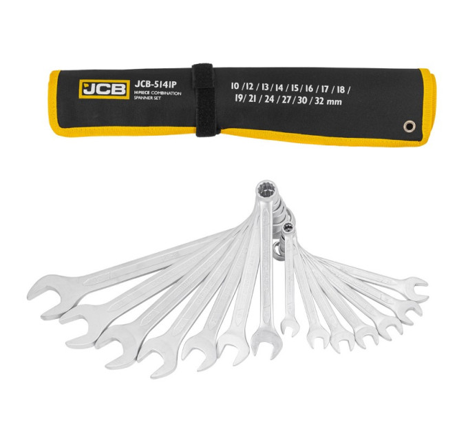 Набір ключів комбінованих 14пр. (10, 12-19, 21, 24, 27, 30, 32мм) JCB-5141P