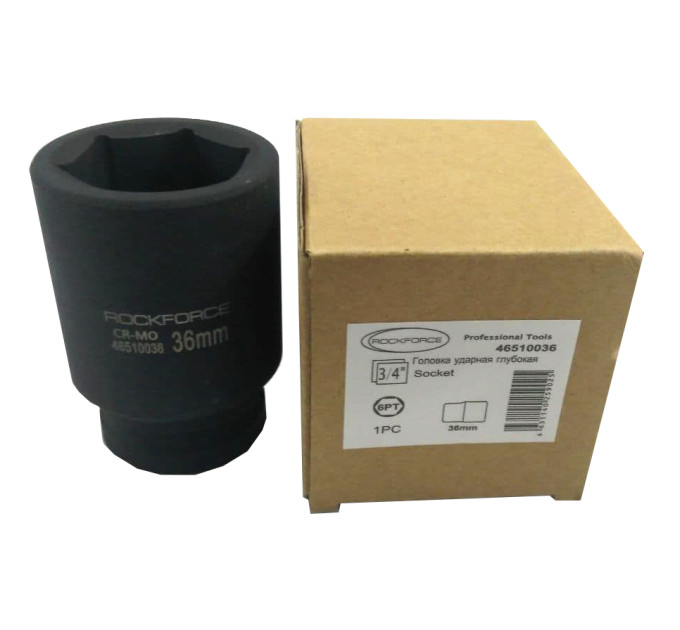 Головка ударная глубокая 3/4" 6гр. 36мм ROCKFORCE RF-46510036