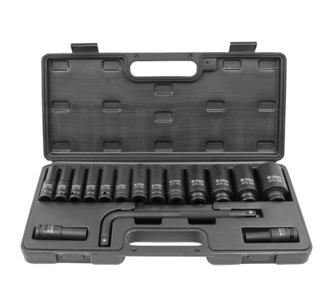 Набор инструментов ударных 1/2" 15+1пр. (6-гран) Forsage F-4166A-5MPB