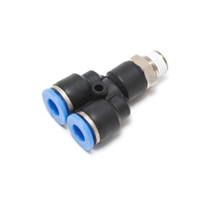 Фитинг Y-образный для пластиковых трубок 6мм с наружной резьбой 1/8" ROCKFORCE RF-SPX06-01