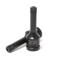 Головка 1/2" с насадкой Spline M5 с отверстием ударная ROCKFORCE RF-24807805T
