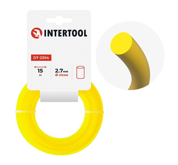 Леска для триммера "круг", 2,7 мм*15 м INTERTOOL DT-2304
