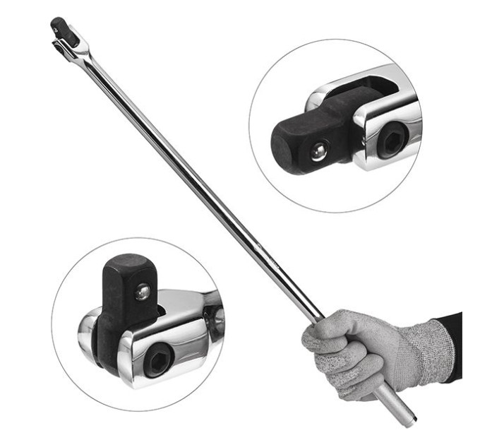 Вороток с шарниром STORM, 1/2", 600 мм, Cr-V INTERTOOL ET-1035